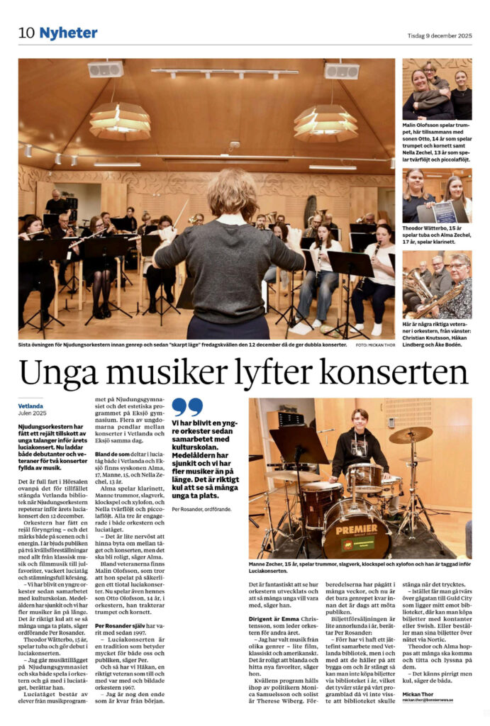 Helsida VP Luciakonserten 2025